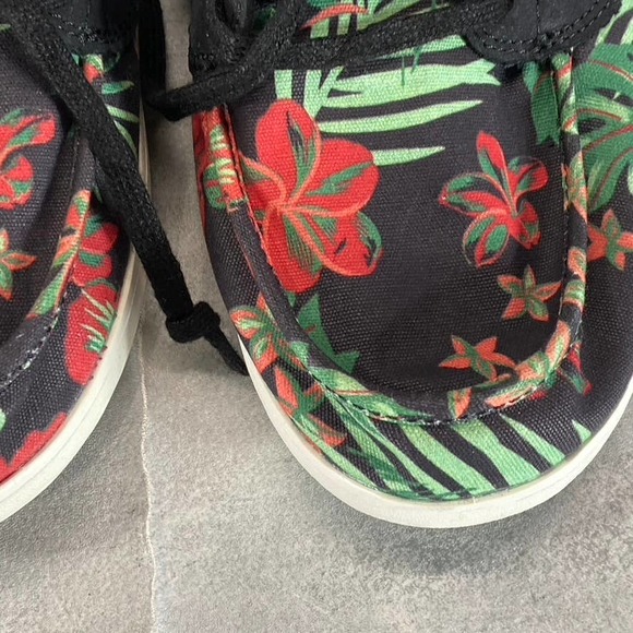 Sanuk Women's Black Canvas Pair O Sail Lite Floral Slip-On Boat Shoes SZ 9 - Picture 5 of 9